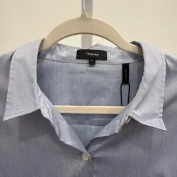 Theory Light Blue Casual Button Down Shirt - Picture 3 of 6